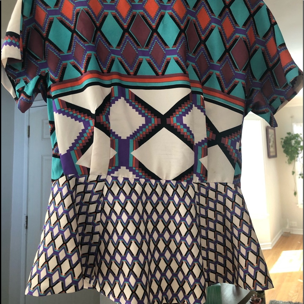 Aztec print peplum blouse
